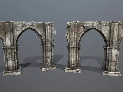 Arch set Low-poly 3D model