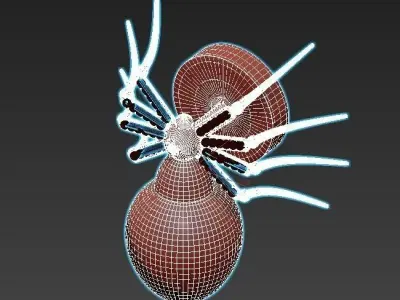 Ragno-1309-02-AP-1 spider wall light with crystals 3D model