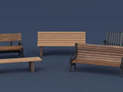 Stylized City Accessories Kit 3D model