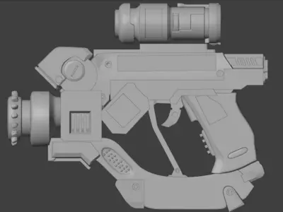 Sci-Fi Low Poly Gun 3D model