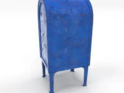 Mailbox Weathered 2 PBR Low-poly 3D model