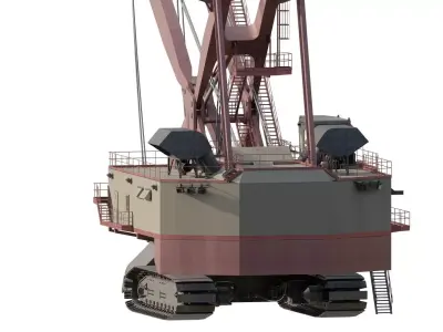 Mining rope shovel excavator 3D model