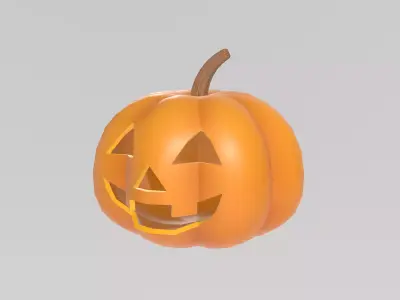 Stylized Low-Poly Halloween Pumpkin Low-poly 3D model