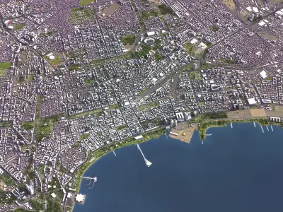 Baku - 3D City Model Low-poly 3D model