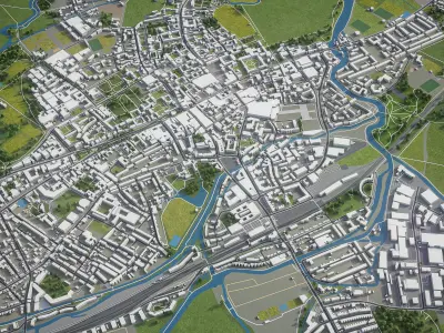 Oxford - 3D City Model Low-poly 3D model