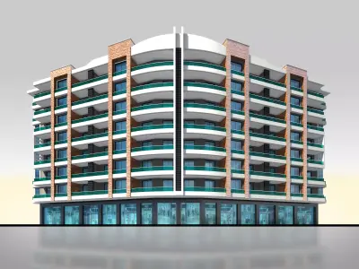Residence Architectural 3d Model with Render Scene Low-poly 3D model