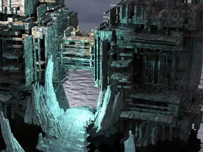 Sci fi Light gravity Cube Towers 3D model