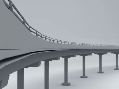 Beam Bridge Low-poly 3D model