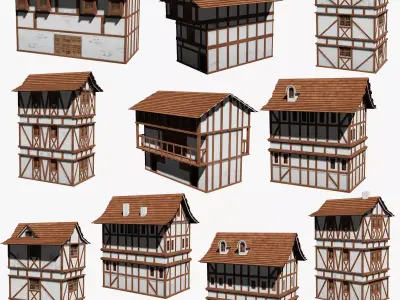 ANIME MEDIEVAL HOUSE Low-poly 3D model