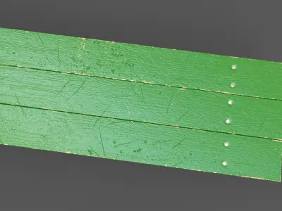 School Bench Low-poly 3D model