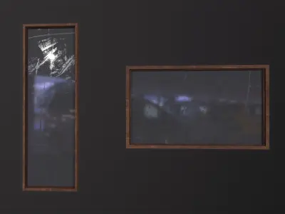 Mirrors 3D Model door with mirror Low-poly 3D model