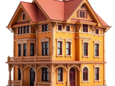Victorian Cottage model pack Low-poly 3D model