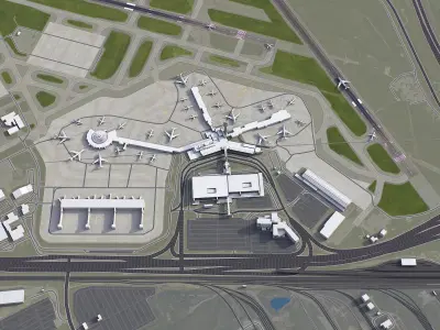 Cleveland Airport Low-poly 3D model