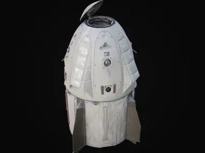 Space Rocket Low-poly 3D model