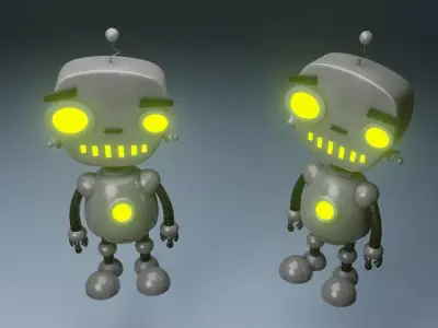 Robot with eyes 3D model buy