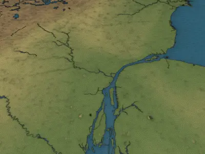 Detroit - Topography Terrain Low-poly 3D model