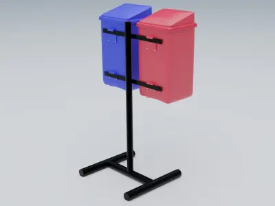 Trash Can on The Street 3D model