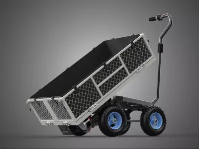 ELECTRIC POWERED UTILITY CART TROLLEY DUMPER TILTING BED WAGON 4 3D model