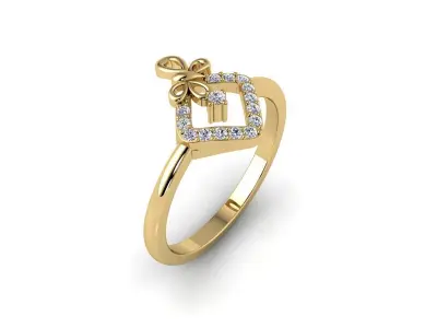 Light Weight Engagement Ring 3d Model  3D print model