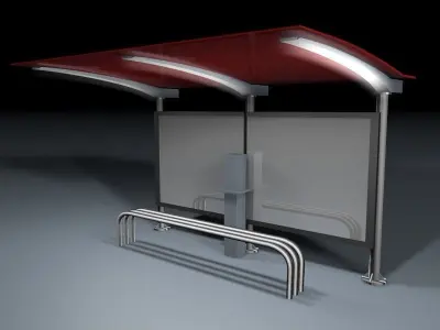 Bus stop 3D model