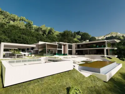 Casa Scene-villa-modern house 3D model 78