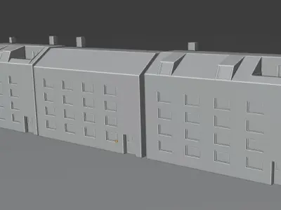 Typical renovated Berlin Buildings from the 1890s LowPoly Free 3D model