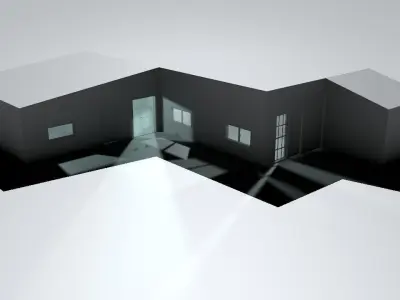 House package - low poly - 40 1-floor houses Low-poly 3D model