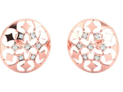 Women Earrings 3dm STL OBJ FBX Renders Details  3D print model purchase