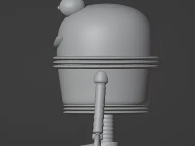 Cute robot Low-poly 3D model