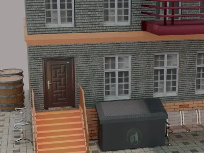 BUILDING with stairs and balconies 3D model