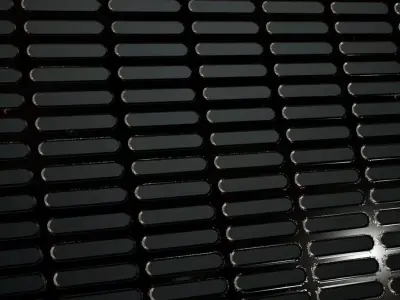 Black Glossy Metal Grille Panel PBR SEAMLESS Texture