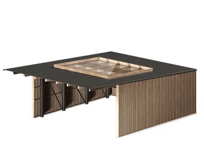 Lounge building Wooden Covered terrace 3D model