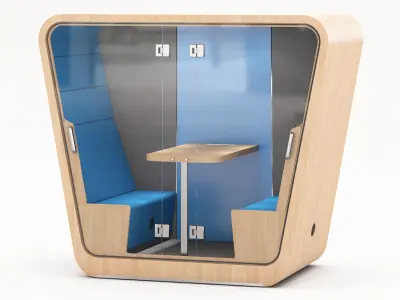 Office phone booth Low-poly 3D model