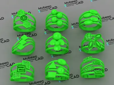 18 rings bueatiful light weight 3D print model