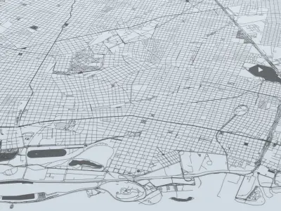 Buenos Aires Road Network and Streets 3D model