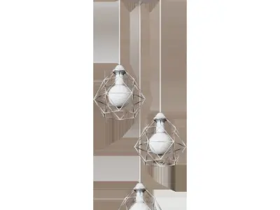 Chandelier VITALUCE Tara white trio 3xE27 max 40W 3D model
