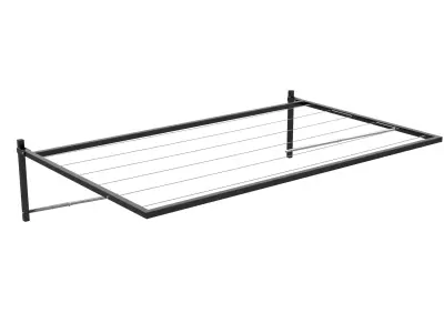 Wall-mounted clothes line - dark Low-poly 3D model