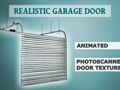 realistic metal garage door Low-poly 3D model