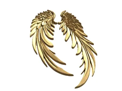 Wings Printable carved decor 13  3D print model