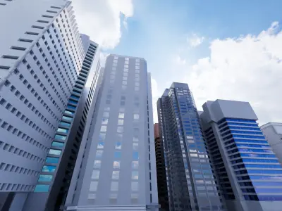 City Buildings Low-poly 3D model buy