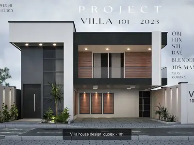Villa house design - duplex    4 MODELS 3D Model Pack
