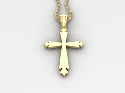 Light Gold 18K Cross Pendant 2CP015 3D print model