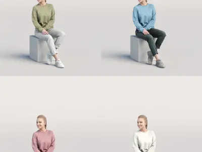 Humano Casual woman sitting and talking 0218 Free 3D model