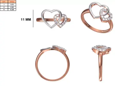Ladies-Elegant Stone Rings For Womens 13 3D print model