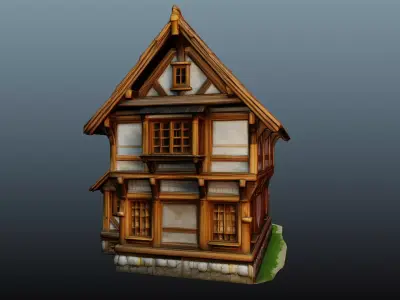 Mediaval fantasy house High-Poly 3D model