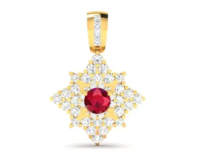 Diamond Pendant 3D print model 5