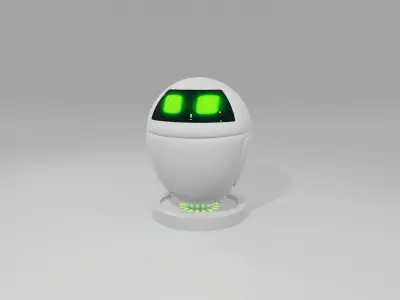 3D Model Cute Bot  Egg bot  or Eve with Rig and Animation Low-poly 3D model