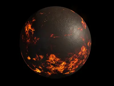 Lava Planet 04 - 8k PBR Low-poly 3D model