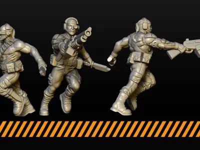 Jungle Fighters team 2 3D print model