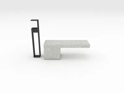 Bench Park 49 Low-poly 3D model